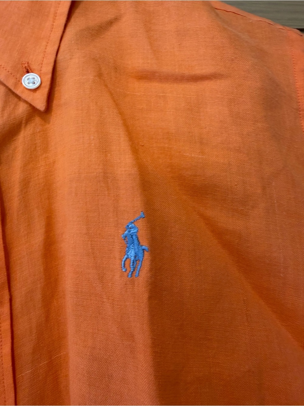 Ralph Lauren Blue Label Orange Button-Down Shirt Polo Pony Bamboo Slim Fit 4 - Picture 2 of 9